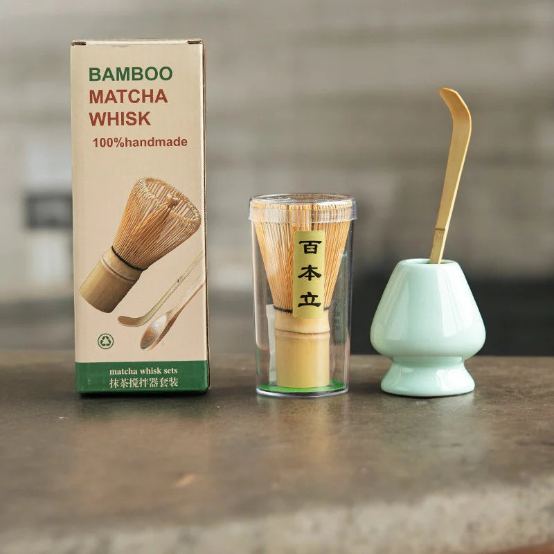 Pafeuille de matcha japonais (ensemble de fouet en bambou))